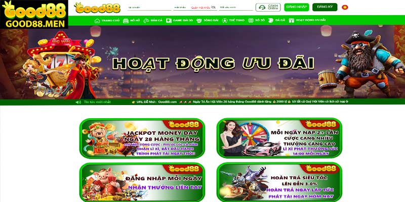 Khuyến Mãi Good88 – Sự kiện Ưu Đãi Hấp Dẫn Cho Cược Thủ